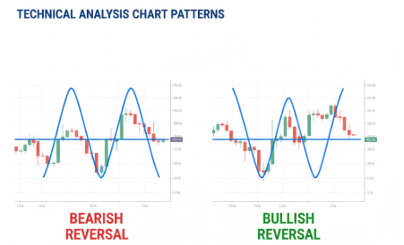 M and W pattern in trading 2025 — M (double top) and W (double bottom) chart examples