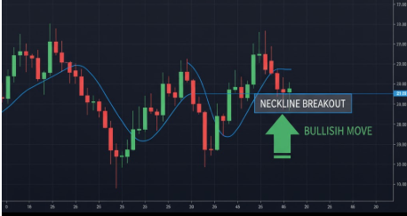 W pattern double bottom breakout example chart