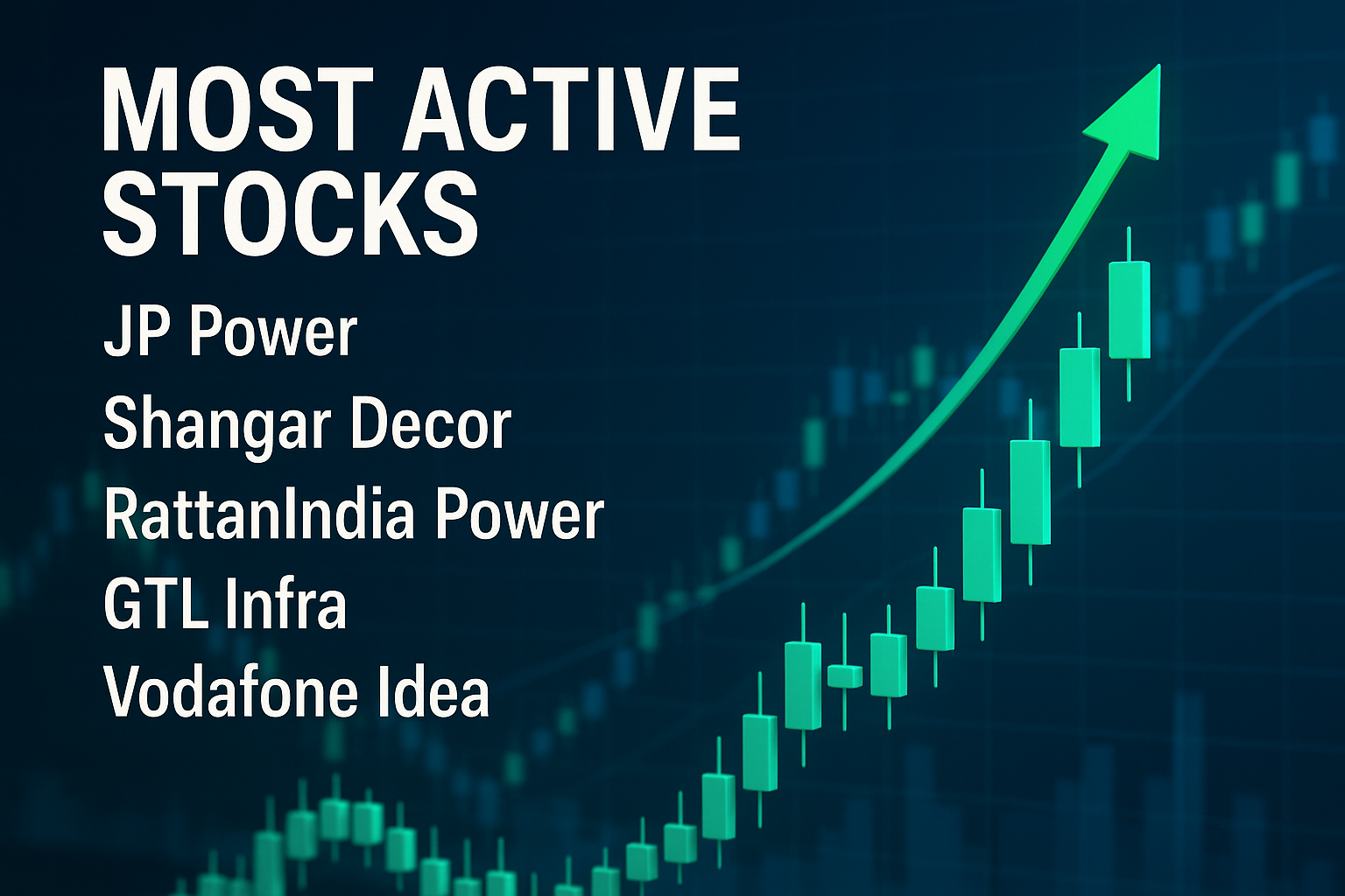 Most Active Stocks Today – JP Power, Shangar Decor, RattanIndia Power, GTL Infra, Vodafone Idea