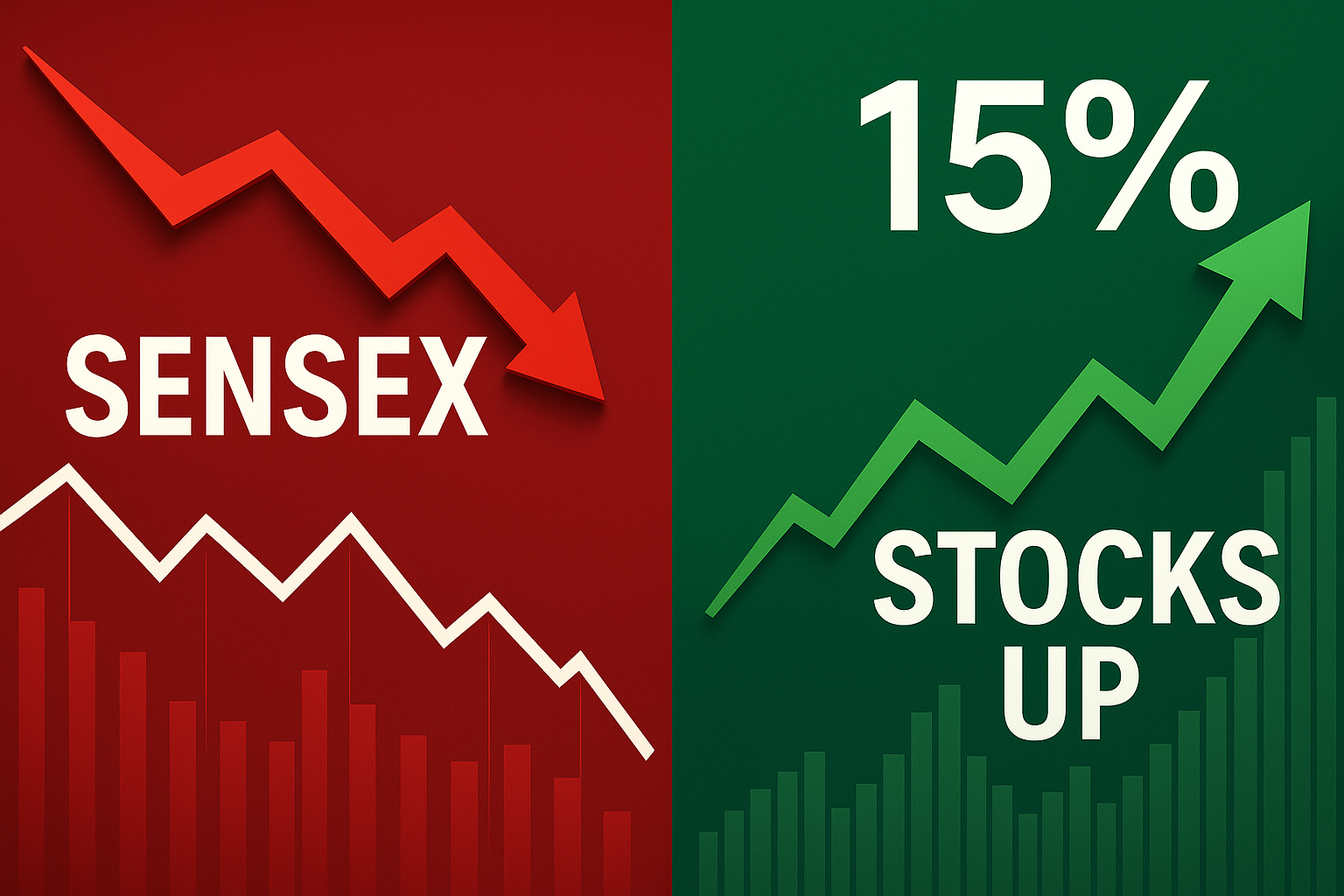 Sensex falls while select BSE stocks surge over 15% in today’s trade