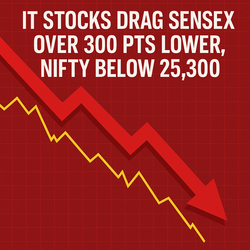 IT Stocks, Sensex drops 300 points and Nifty falls below 25,300 due to IT stock weakness