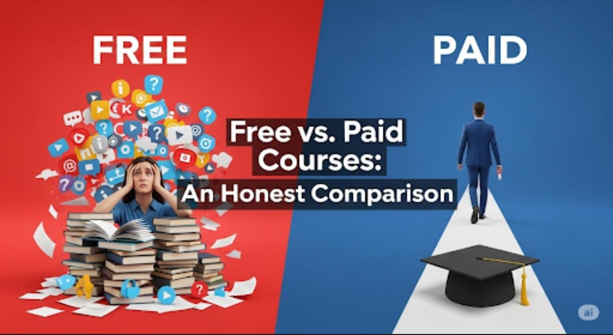 Free vs paid trading courses comparison - education value analysis 2025