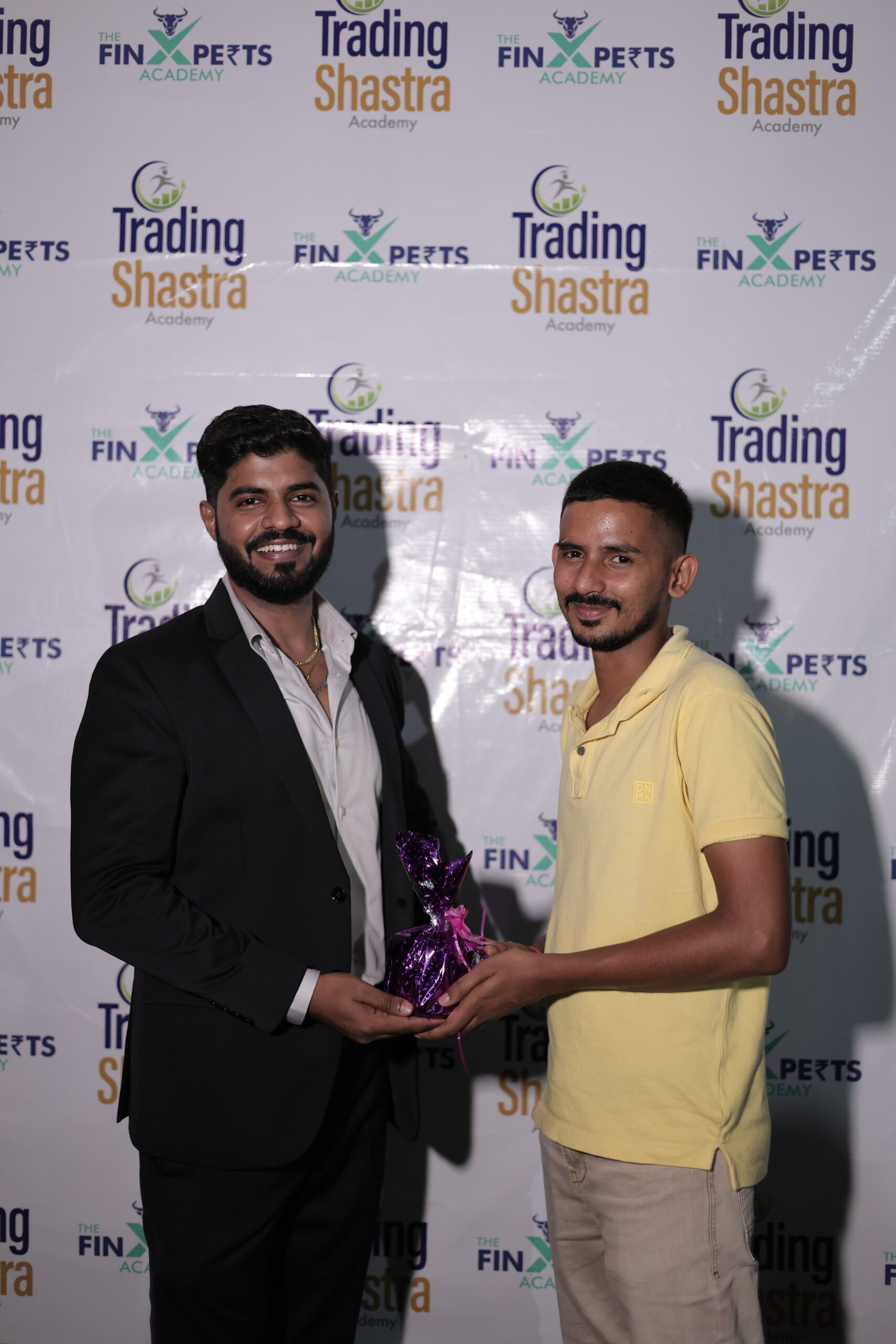 Himanshu Gurha with top-performing Trading Shastra student Sukesh