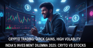 crypto vs stock trading stock trading vs crypto trading 2025 crypto vs stock market India best trading option 2025 India trading shastra academy Noida