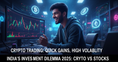 crypto vs stock trading stock trading vs crypto trading 2025 crypto vs stock market India best trading option 2025 India trading shastra academy Noida